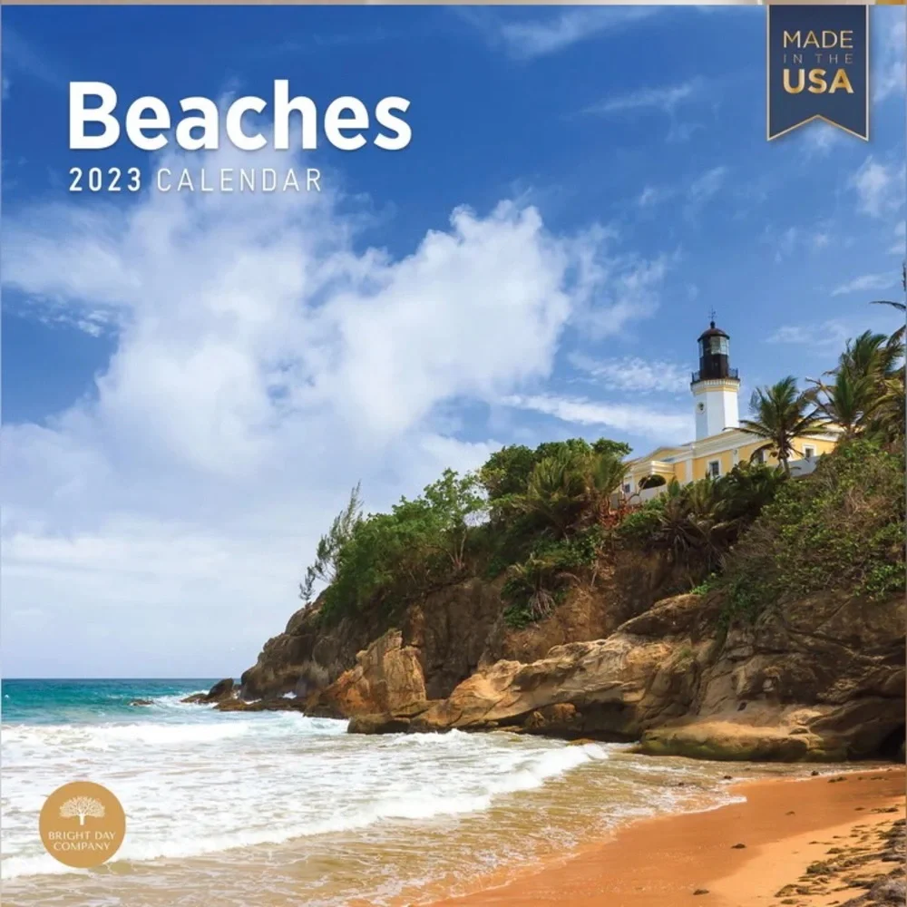 Wall Calendar 2023 Beaches Monthly Wall Calendar by Bright Day 12” X 12”
